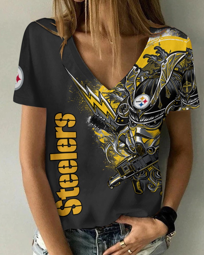 Pittsburgh Steelers Summer V-Neck Women's T-Shirt
