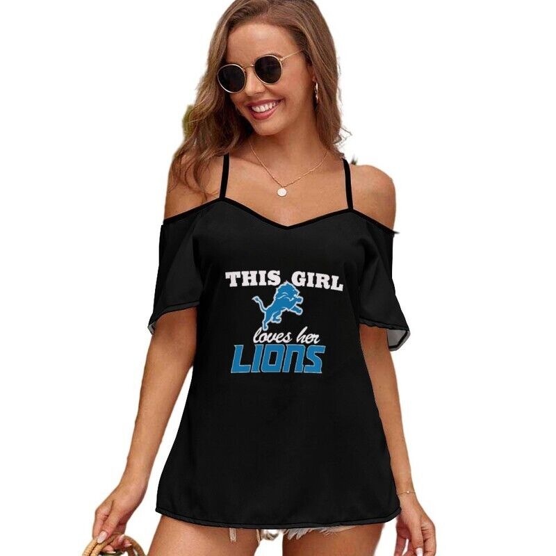 Detroit Lions Women's Off Shoulder Sling Top