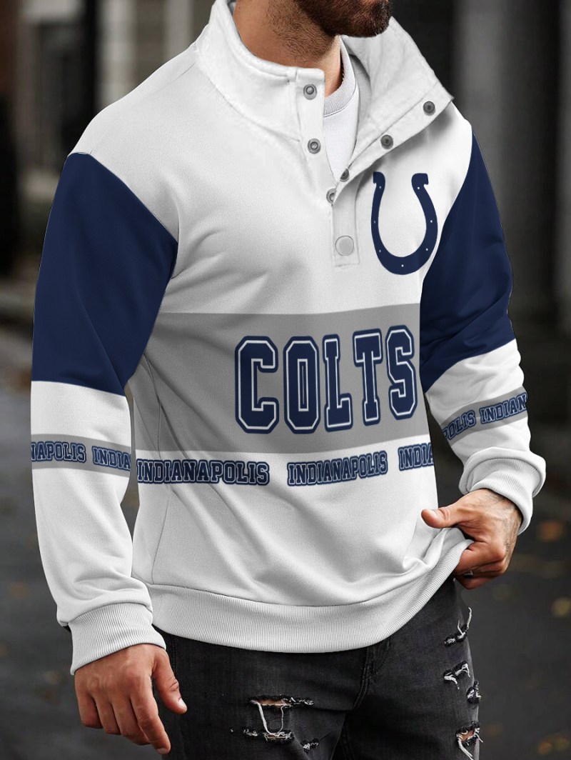 Indianapolis Colts Casual Colorful Stand Collar Sweatshirt