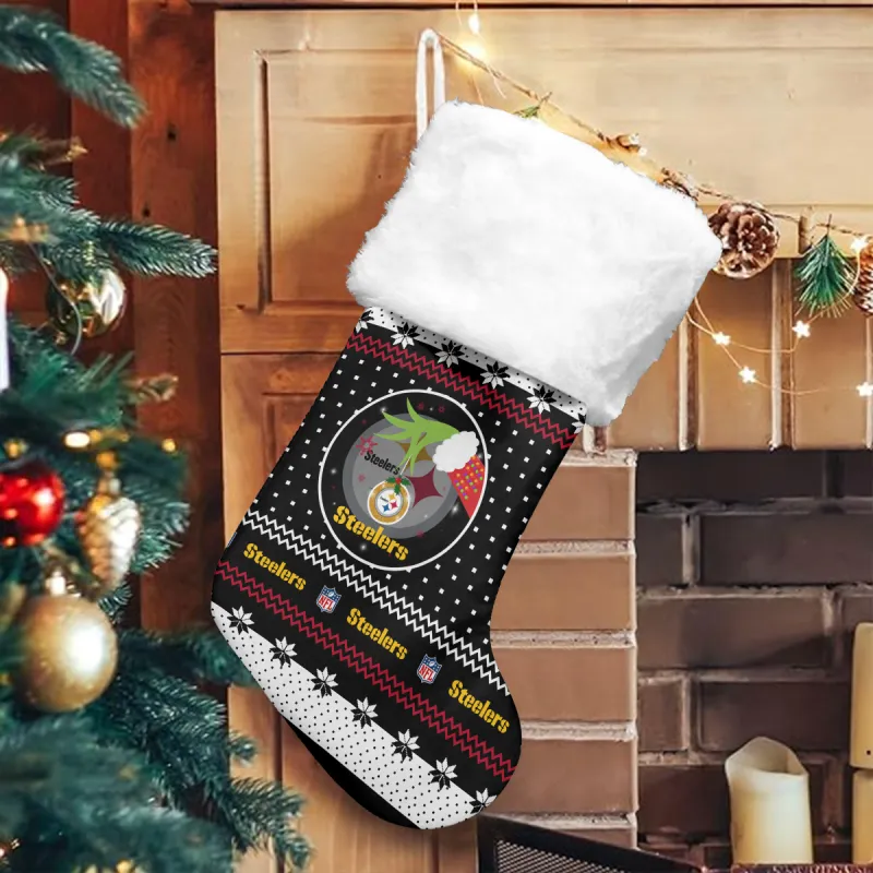 Pittsburgh Steelers Christmas Socks AZCCRMS080 2 Pittsburgh Steelers Christmas Socks - Image 1