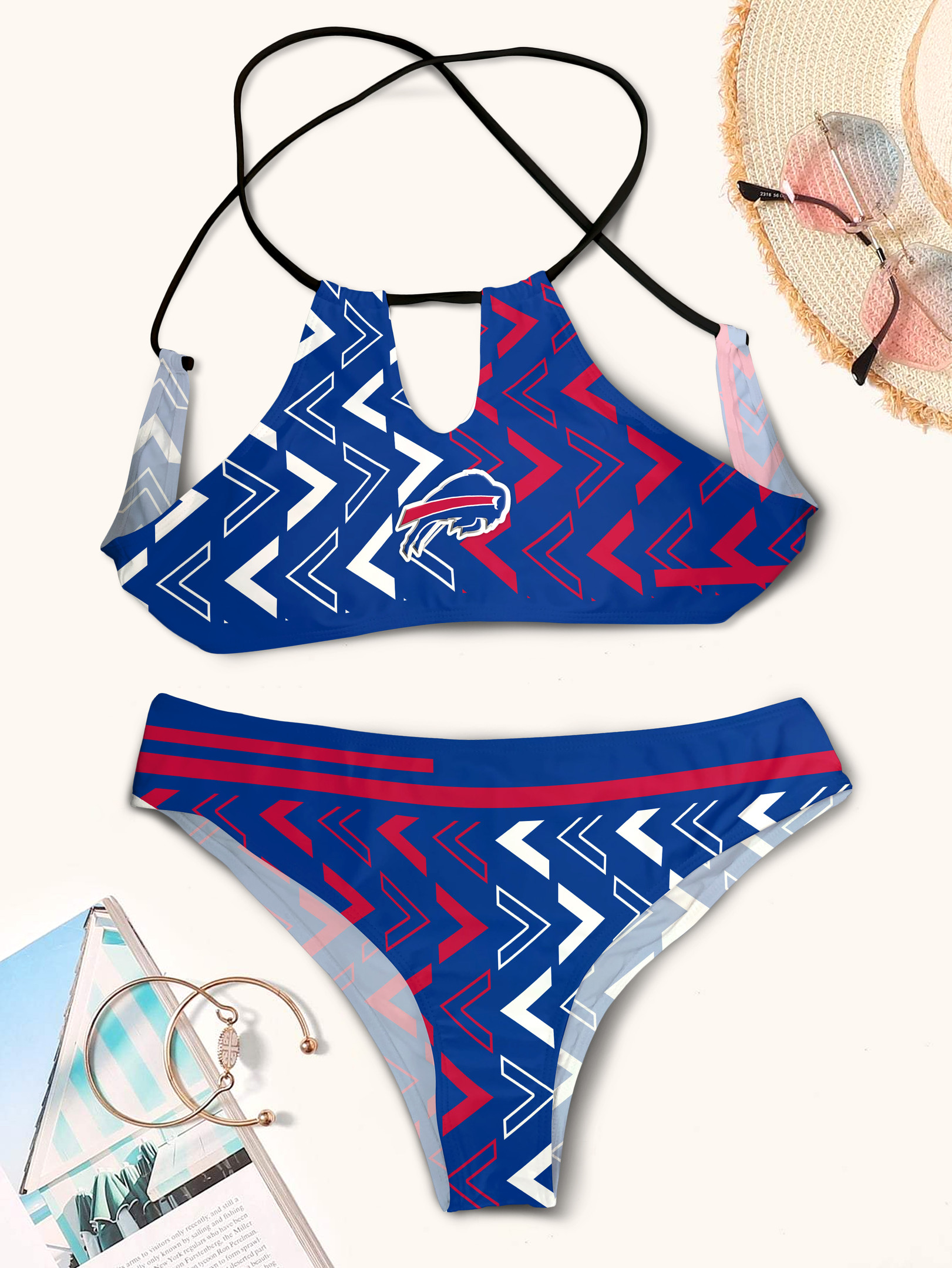Buffalo Bills Cami Keyhole Swimsuit Back