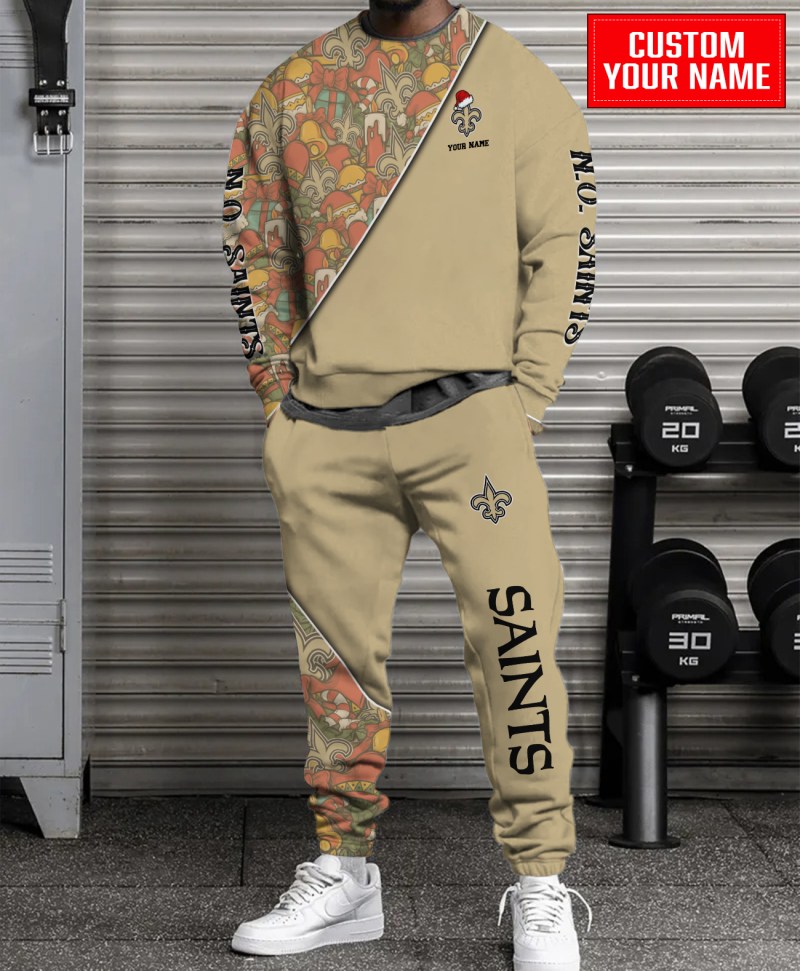 New Orleans Saints Christmas Pattern Sweatshirt and Sweatpants