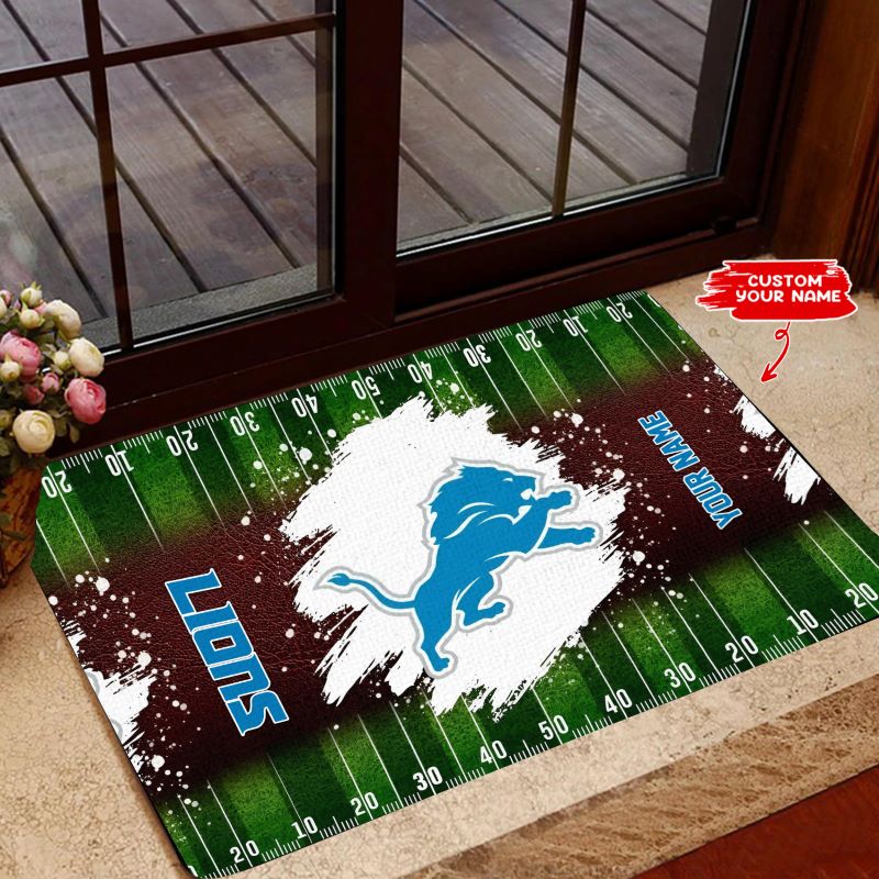 Detroit Lions Personalized Doormat