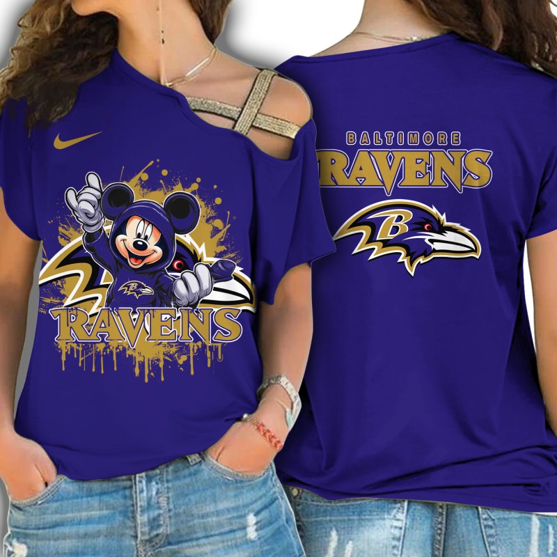 Baltimore Ravens One Shoulder Shirt