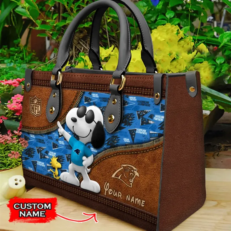 Carolina Panthers Leather Hand Bag