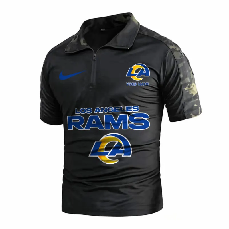 Los Angeles Rams Army Polo Shirt - Black Camo