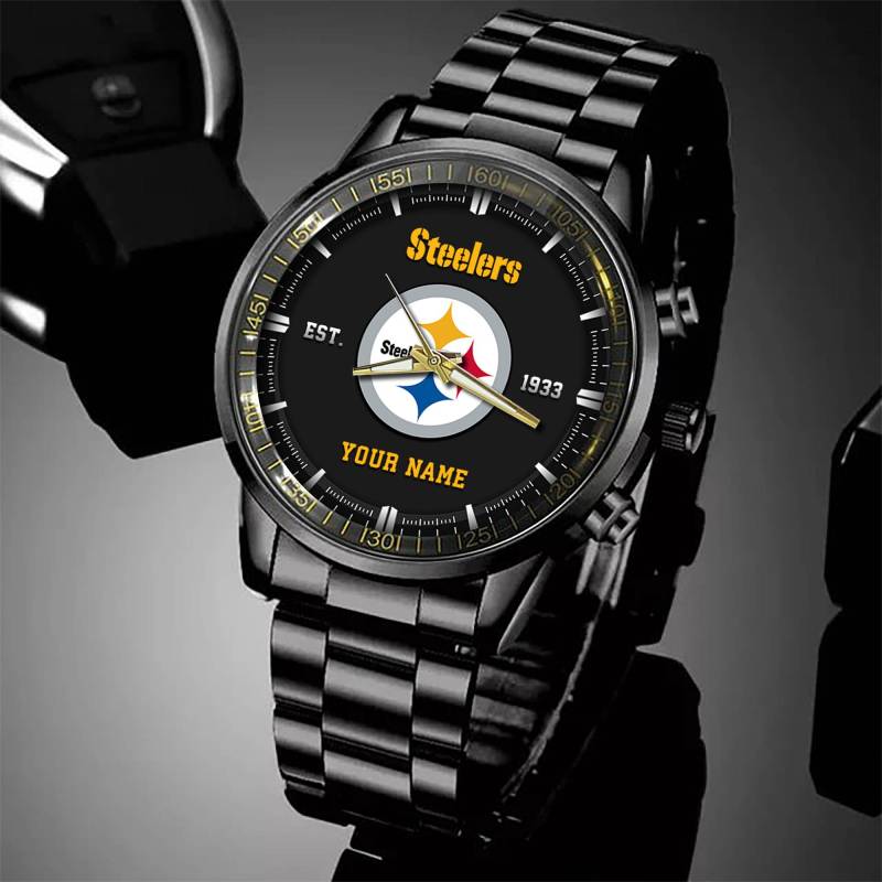 Pittsburgh Steelers Black Fashion Watch