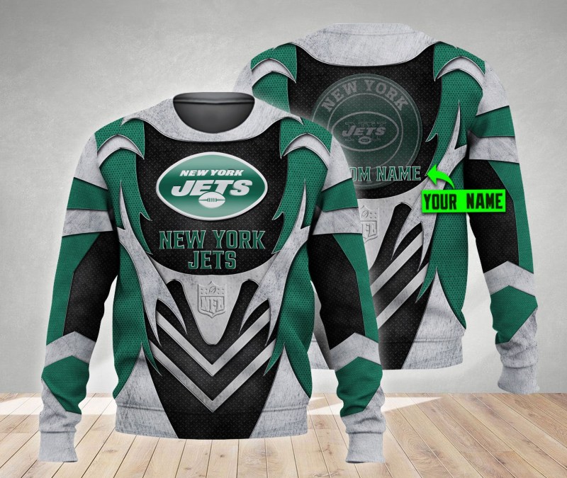 New York Jets Personalized All Over Printed Sweater