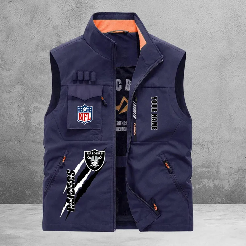 Stylish Multi-Pockets Vest for NFL Fans