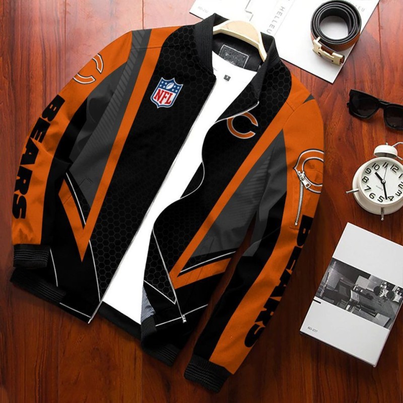 Chicago Bears Bomber Jacket Front View