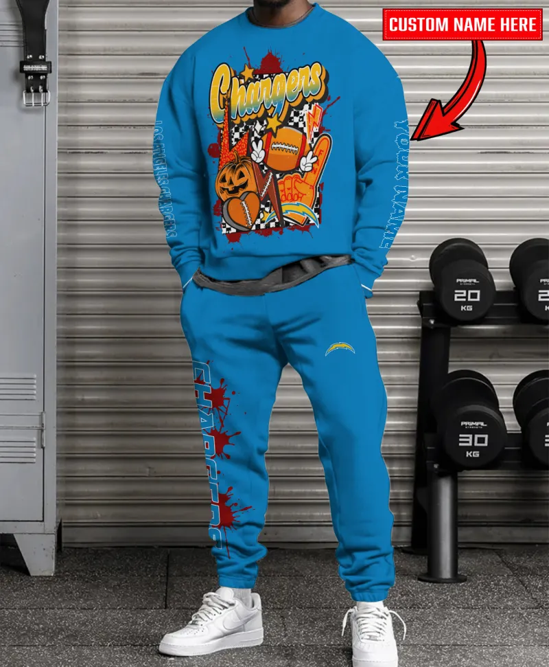 Los Angeles Chargers Halloween Collection Sweatshirt & Sweatpants Set