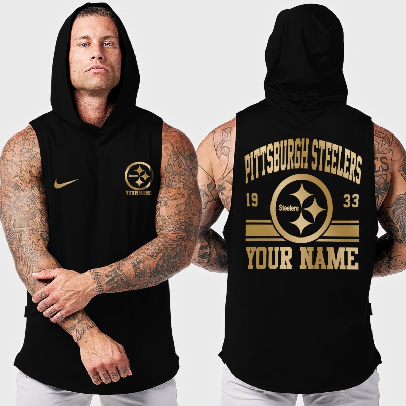 Pittsburgh Steelers Men's Workout Hooded Tank Top