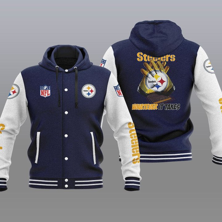 Pittsburgh Steelers Baseball Jacket Front