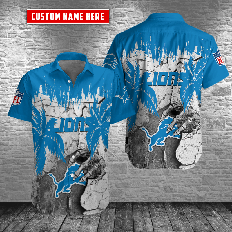 Detroit Lions Personalized Button Shirt