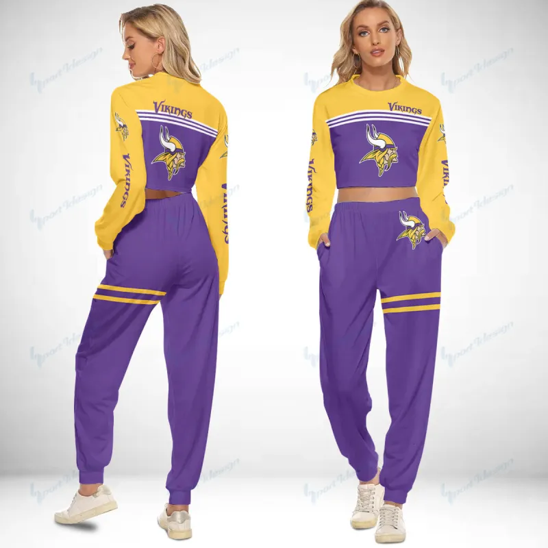 Minnesota Vikings Crop Sweatshirt Suit