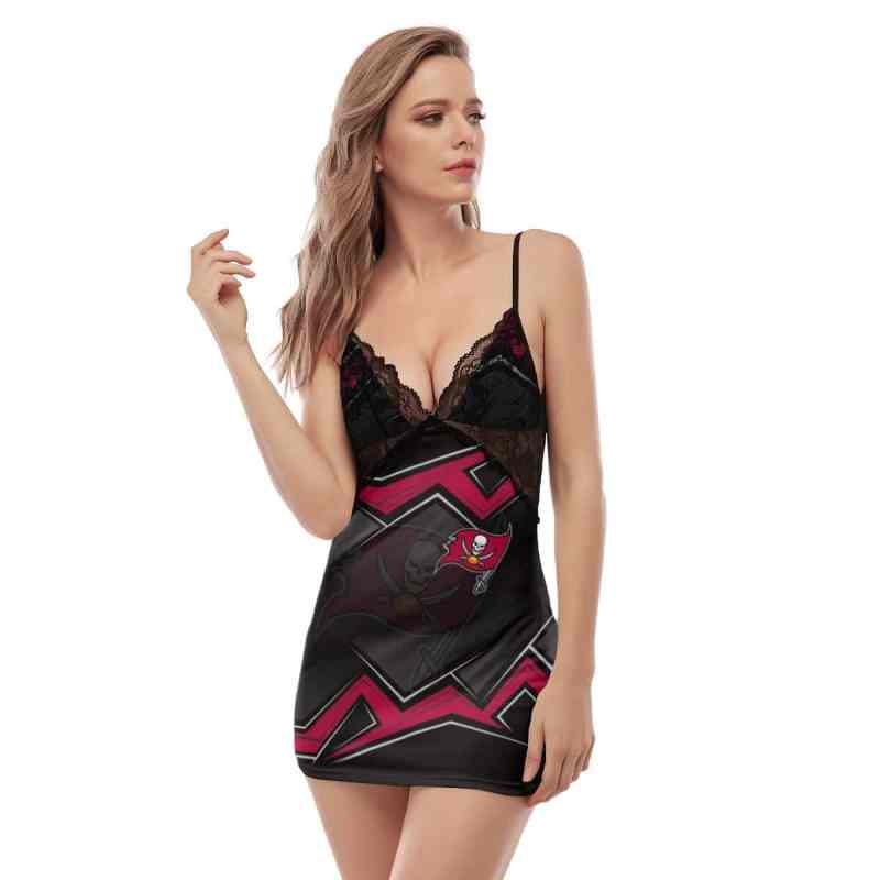 Tampa Bay Buccaneers Lace Back Strap Slip Dress Back View