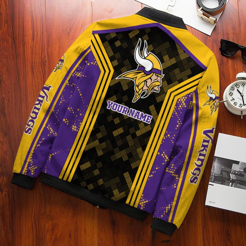 Minnesota Vikings Bomber Jacket Back View