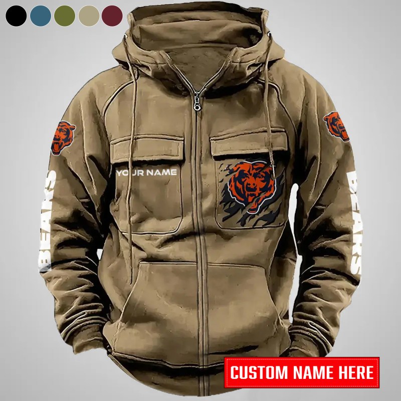 Chicago Bears Khaki Hoodie