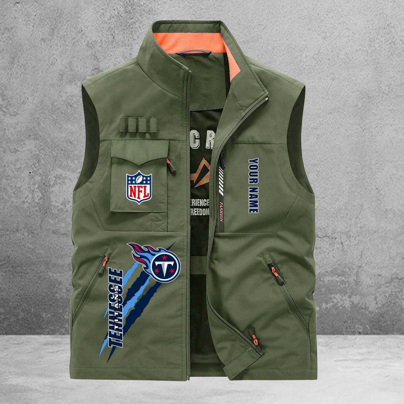 Tennessee Titans Multi-Pockets Vest Back View