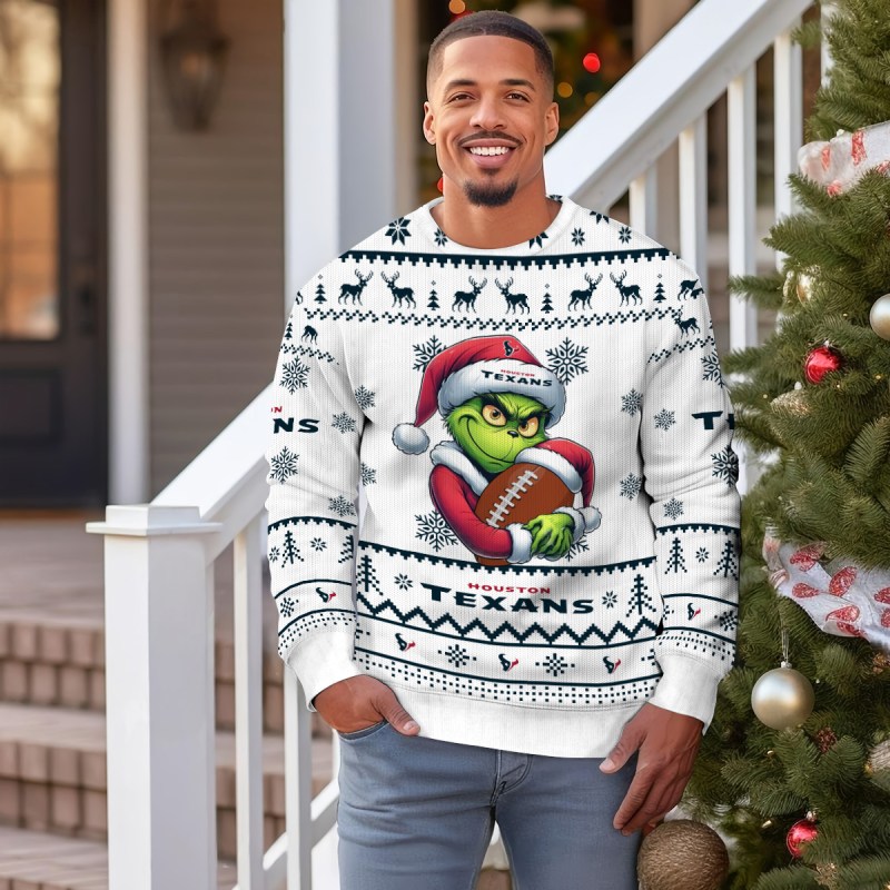 Houston Texans Ugly Christmas Sweater Outdoor View 3