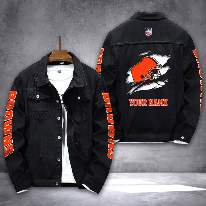 Cleveland Browns Denim Jacket Back View