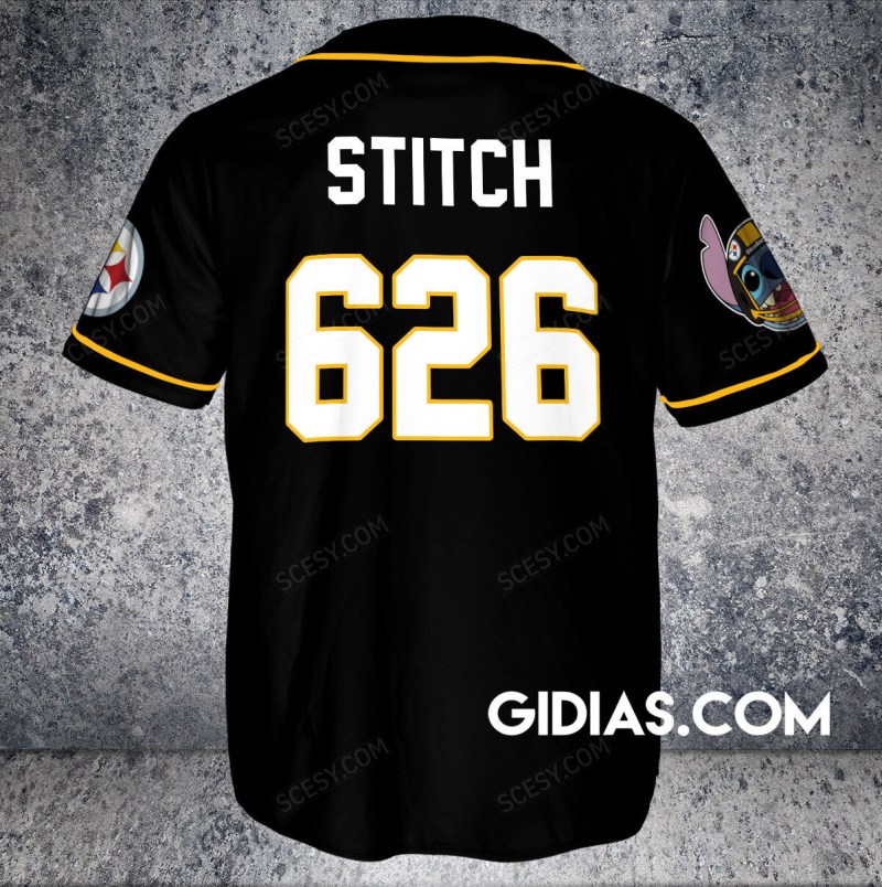 Pittsburgh Steelers Lilo And Stitch Baseball Jersey