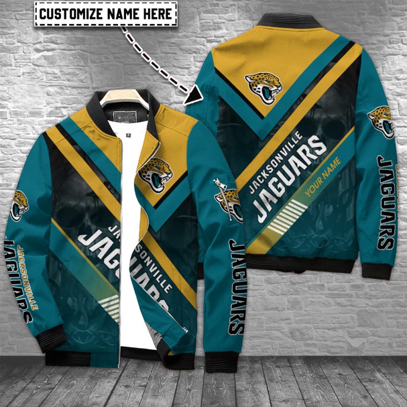 Jacksonville Jaguars Personalized Bomber Jacket Front
