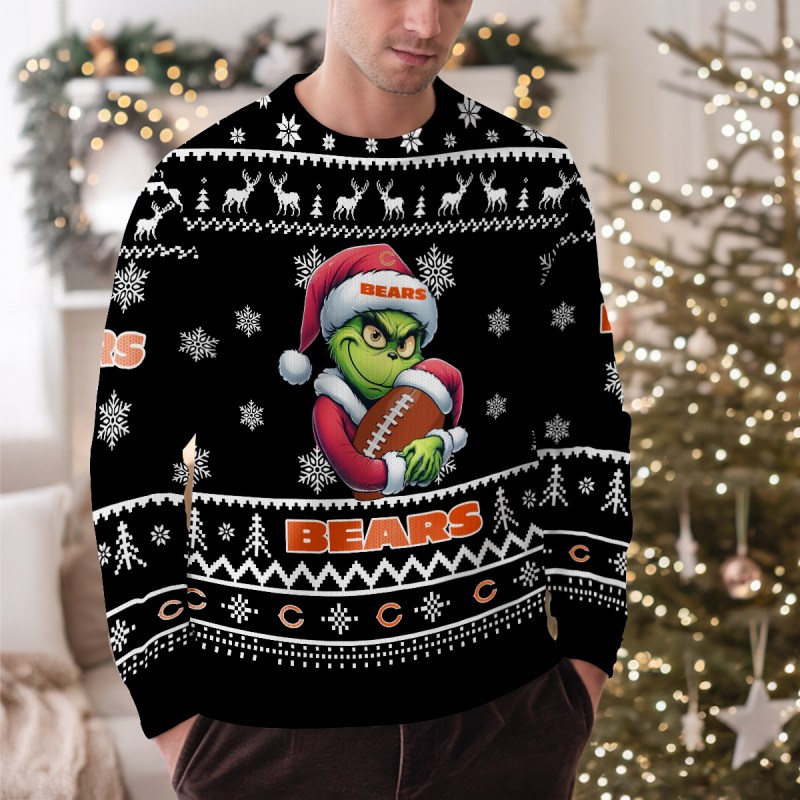 Chicago Bears Ugly Christmas Sweater Outdoor View 1