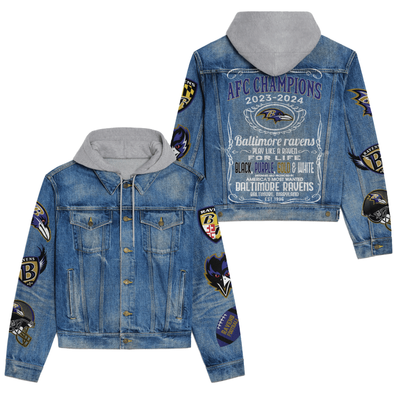 Baltimore Ravens Hooded Denim Jacket