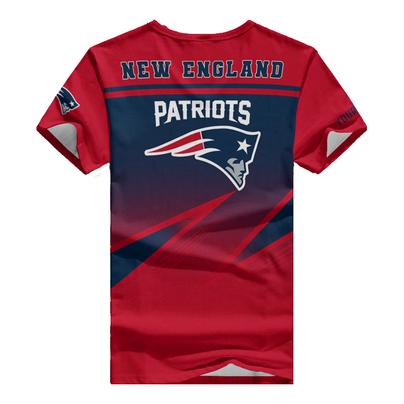 New England Patriots Personalized V-neck Women T-shirt - Back View