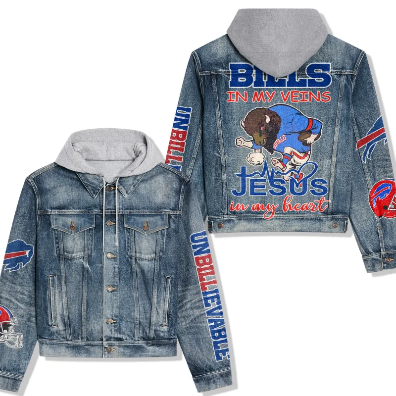 Buffalo Bills Premium Hooded Denim Jacket