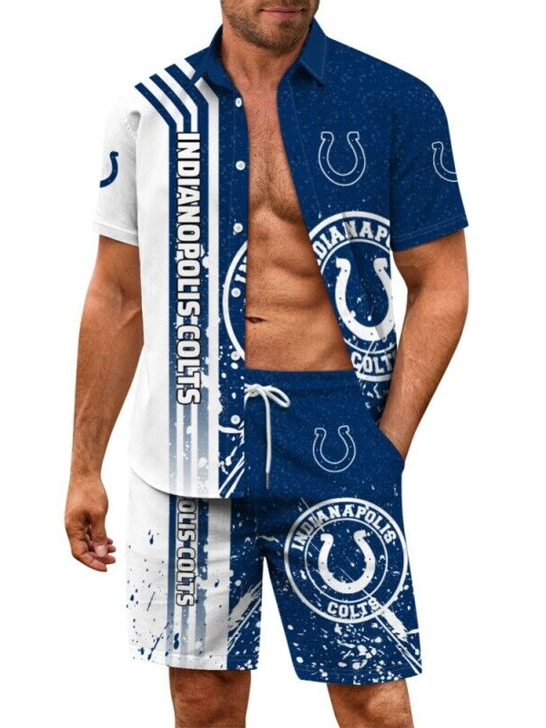 Indianapolis Colts Combo Hawaiian Shirt and Shorts