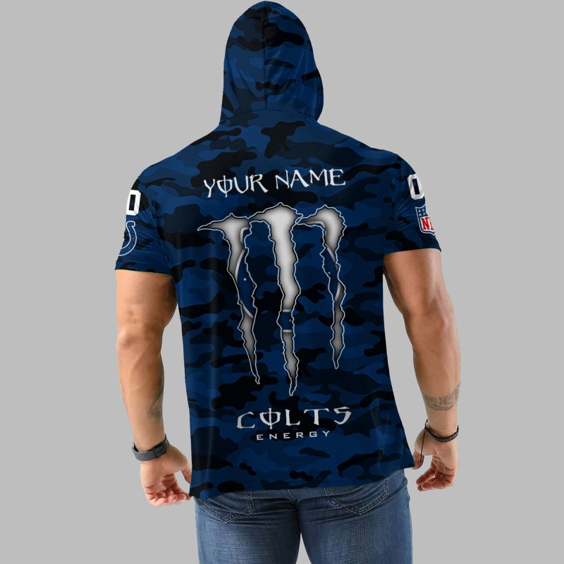 Indianapolis Colts Personalized Camo Hoodie - Back View