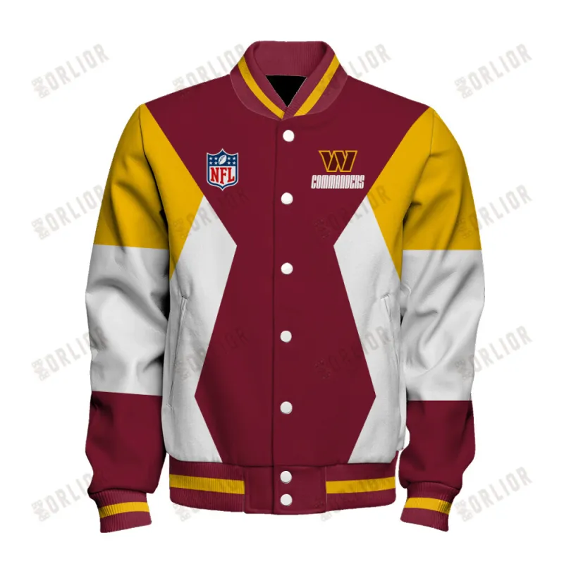 Washington Commanders Unique Design Unisex Varsity Jacket AZBTVJK000234 4 Washington Commanders Varsity Jacket Side View