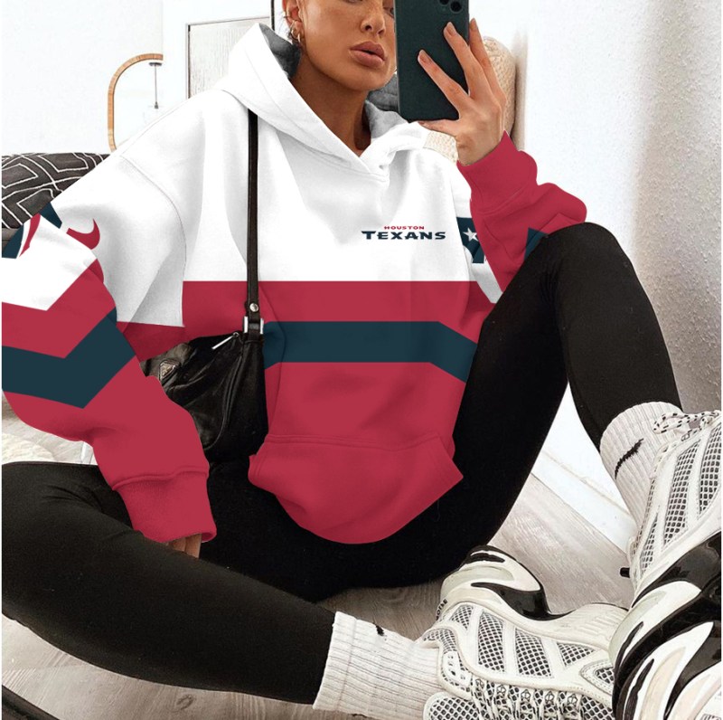 Houston Texans Printed Hooded Pocket Pullover Hoodie