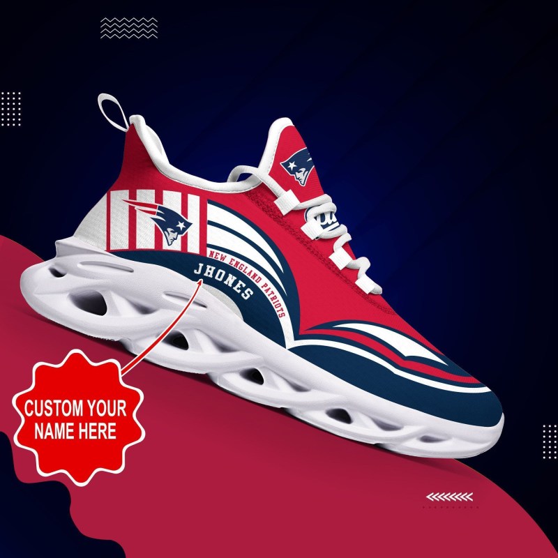 New England Patriots Personalized Yezy Sneakers with Logo