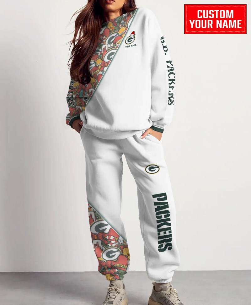 Green Bay Packers Christmas Pattern Unisex Combo Sweatshirt And Sweatpants