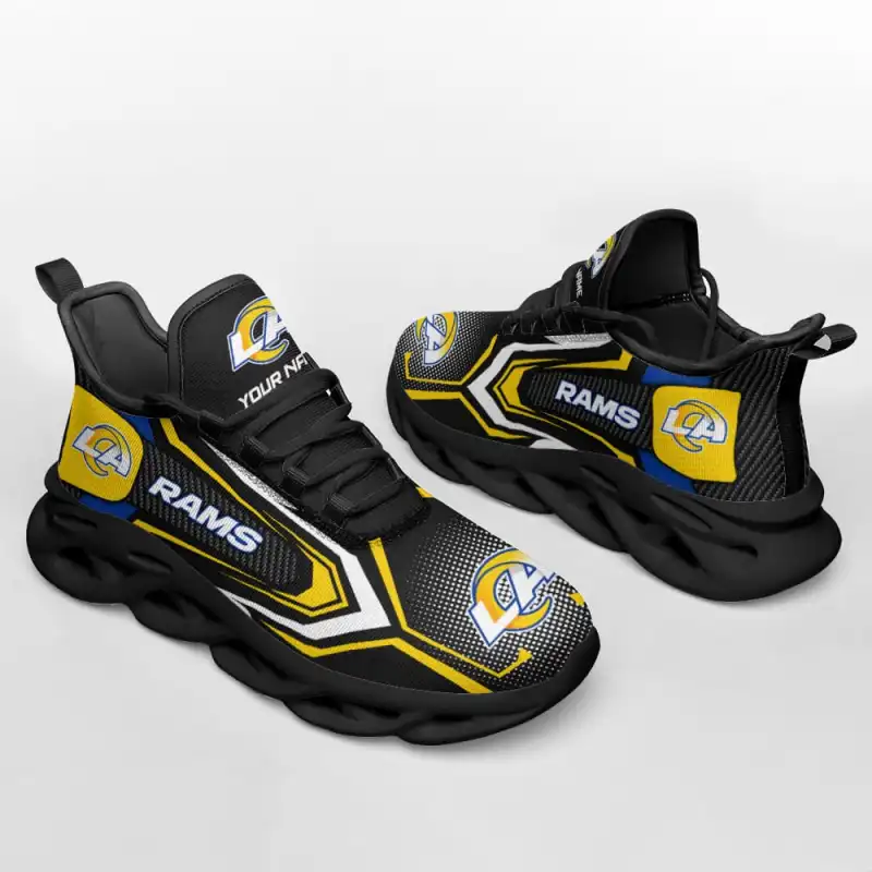 Los Angeles Rams Personalized Yezy Running Sneakers Side View