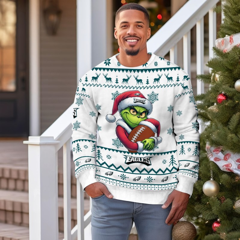 Philadelphia Eagles Ugly Christmas Sweater - Outdoor View 3
