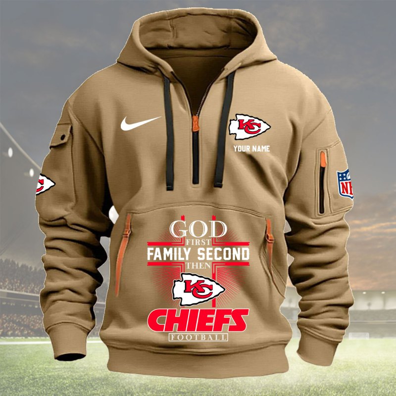 Khaki Kansas City Chiefs Hoodie