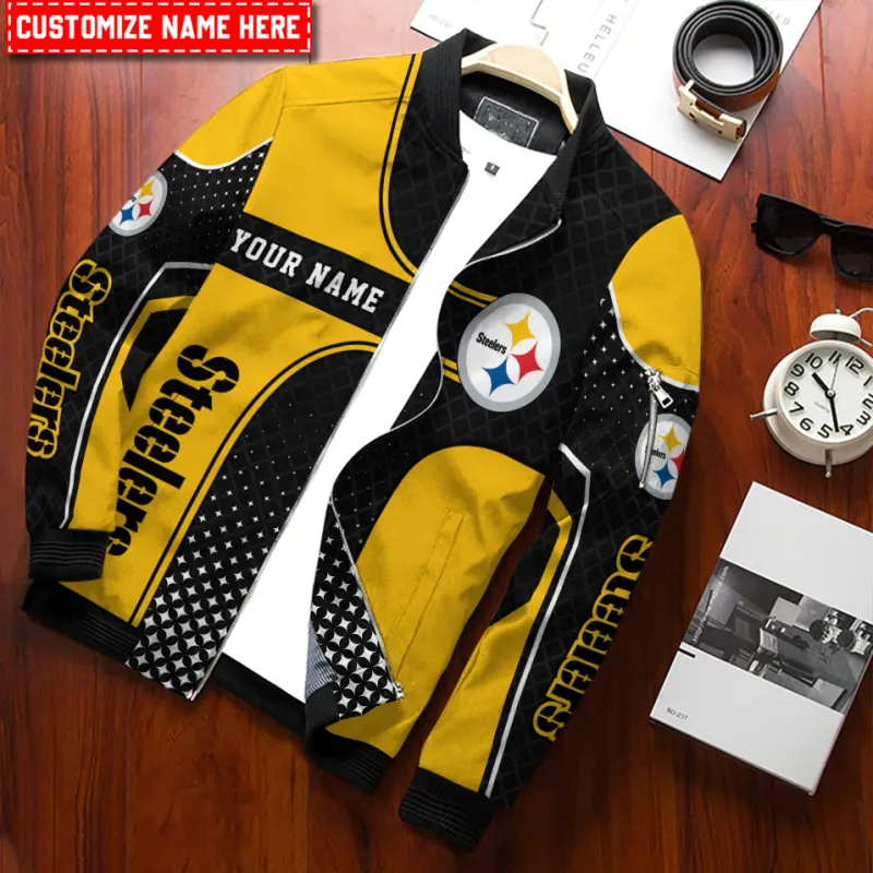 Pittsburgh Steelers Bomber Jacket - Side View