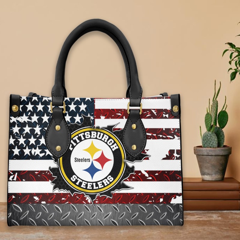 Pittsburgh Steelers Leather Hand Bag Mockup 2