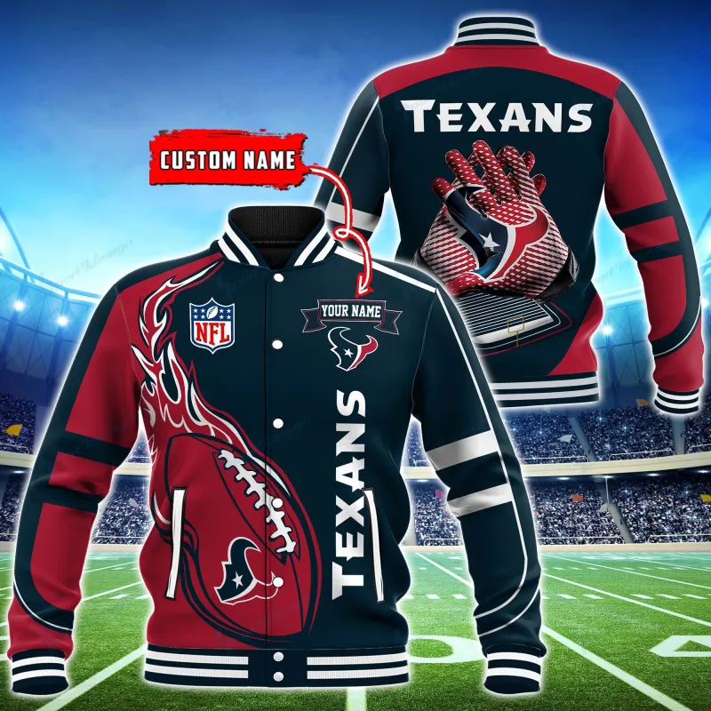 Houston Texans Personalized Baseball Jacket