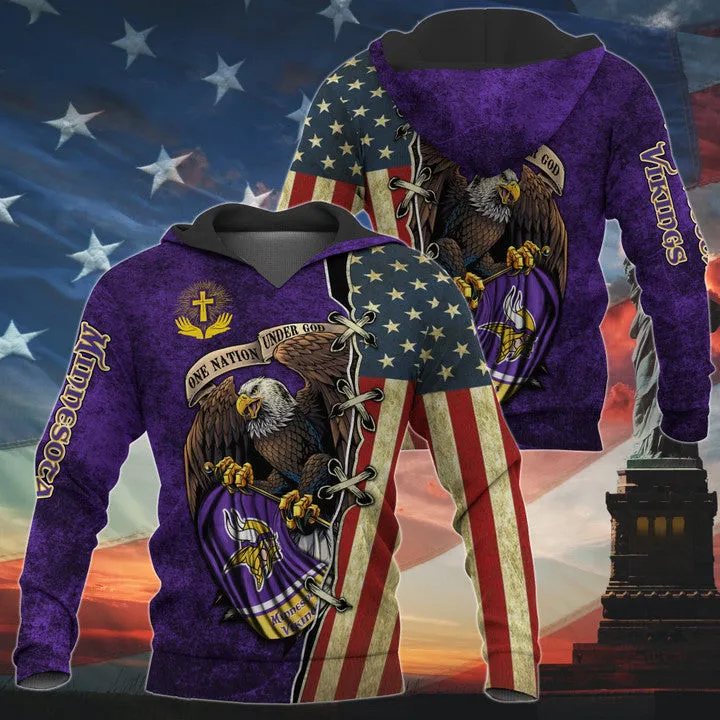One Nation Under God Minnesota Vikings Hoodie