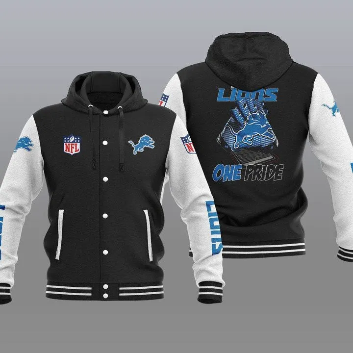 Detroit Lions Hooded Button Jacket Image 1