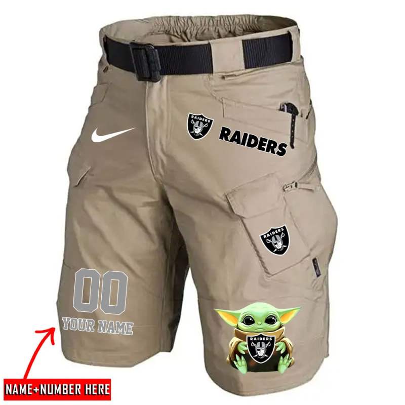 Side View of Raiders Front Pockets Shorts
