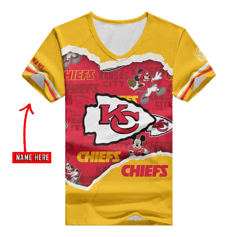 Kansas City Chiefs Personalized V-neck Women T-shirt 2
