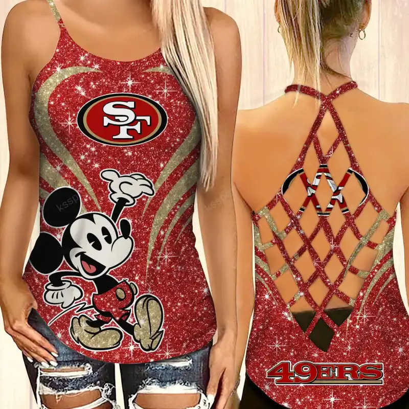 San Francisco 49ers Criss-Cross Open Back Camisole Tank Top