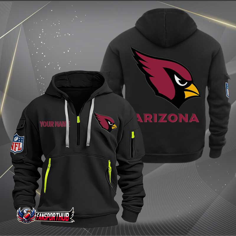 Arizona Cardinals Personalized Quarter Zip Hoodie
