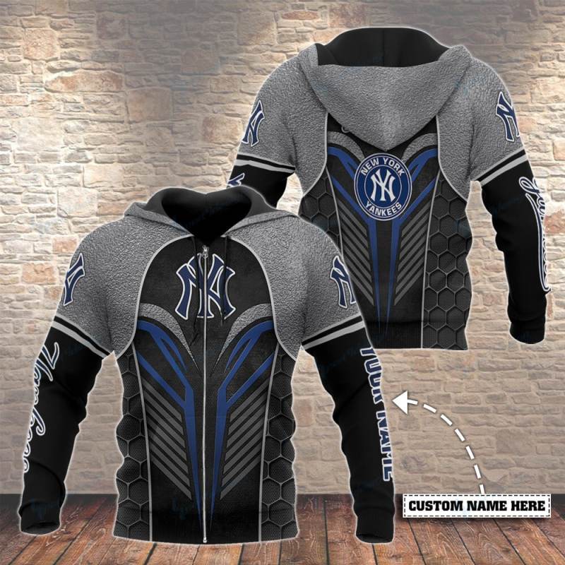 New York Yankees Personalized Hoodie Back View